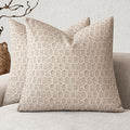 Foindtower Set of 2 Decorative Neutral Floral Print Throw Pillow Covers Vintage Accent Farmhouse Cushion Covers Boho Home Decor for Sofa Couch Chair Bedroom Living Room Outdoor,22×22 Inch,Ivory Beige