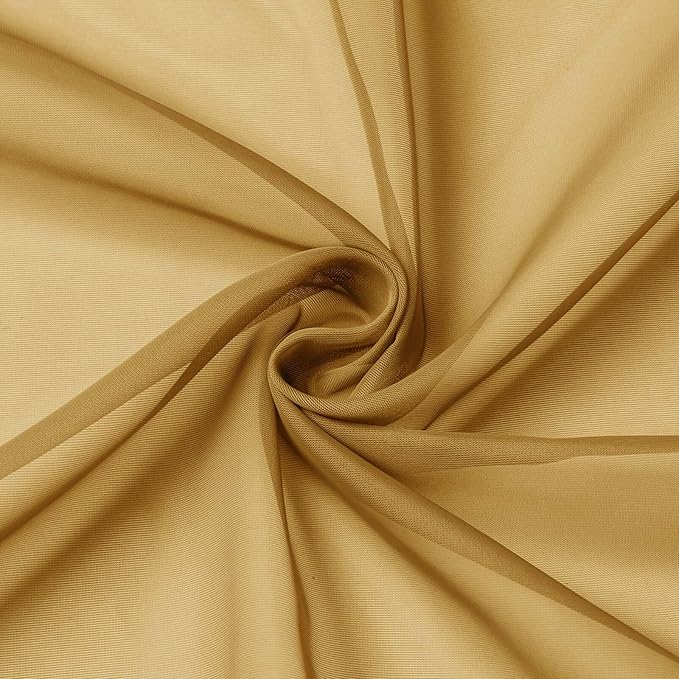 Extra Long Sheer Gold Curtains for Bedroom Living Room 120 Inches Long 2 Panels - Image 9