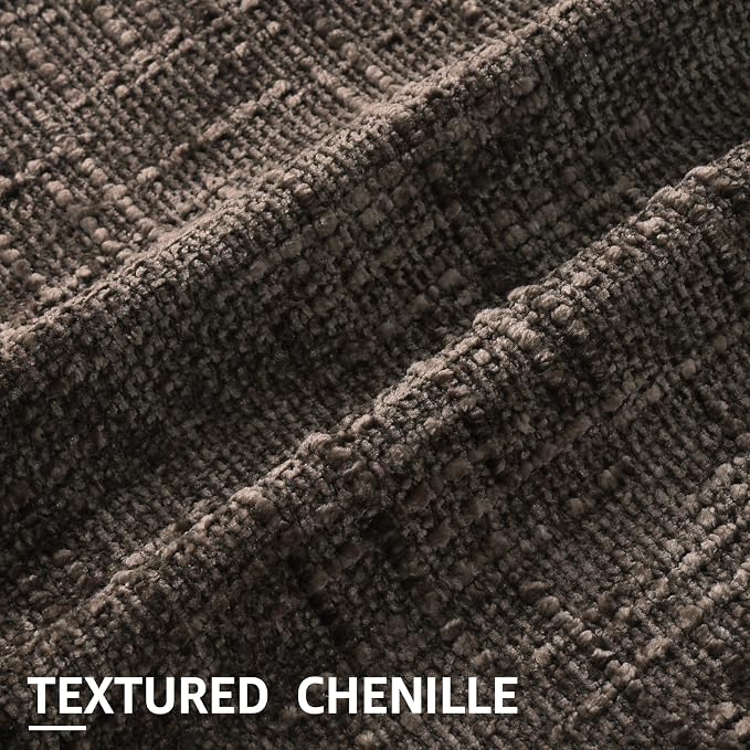 decorUhome Dark Brown Chenille Throw Pillow Covers 16x16 Set of 2 Textured Soft - Image 2
