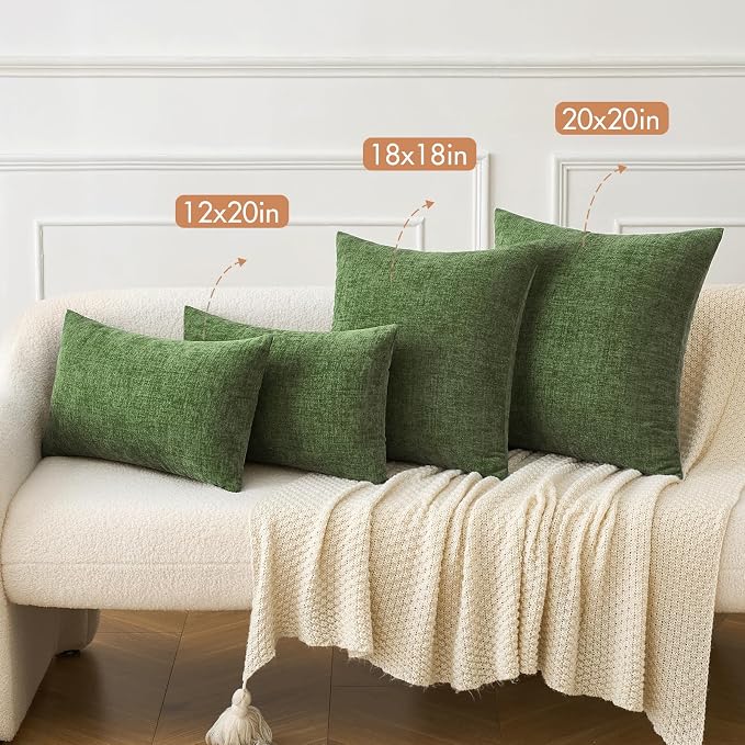 MIULEE Pack of 2 Couch Throw Pillow Covers 12x20Inch Soft Moss Green Spring - Image 4