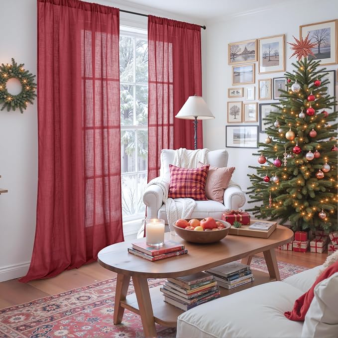 BGment 96 Inches Long Linen Curtains - Image 2