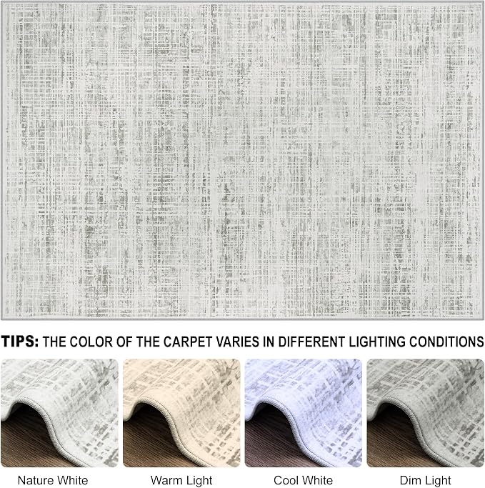 9x12 Area Rugs Washable Rug: Anti-Skid Abstract Modern Living Room Rug Soft - Image 8