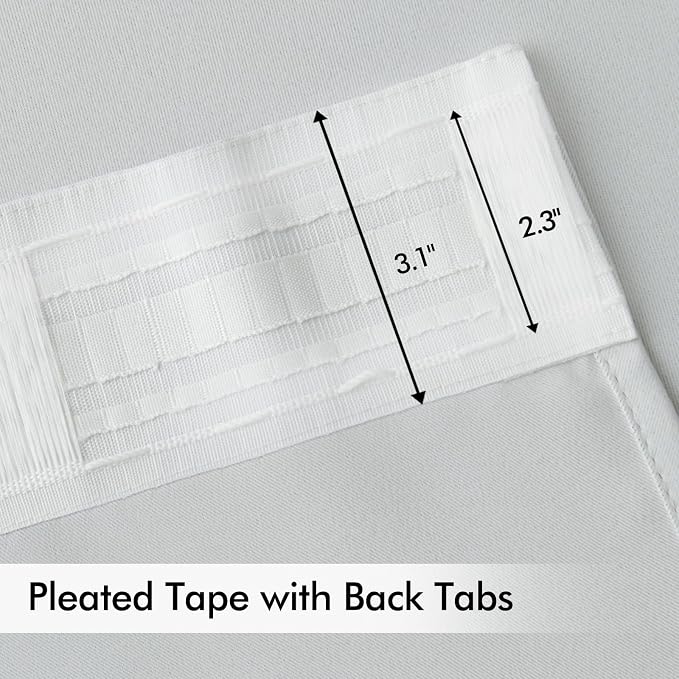 MIULEE Back Tab Light Blocking Curtains 108 Inch Long 2 Panels Set - Image 4