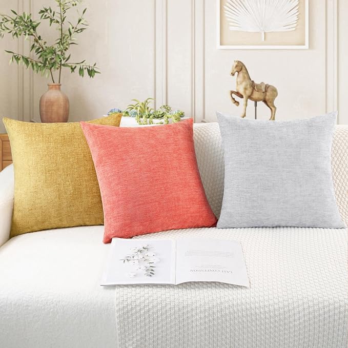 CaliTime Throw Pillow Covers Decorative 16 X 26 Inches Pack of 2 Cozy Chenille - Image 5