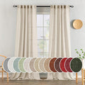 MIULEE Beige Linen Curtains 90 Inch Long 2 Panels by MIULEE