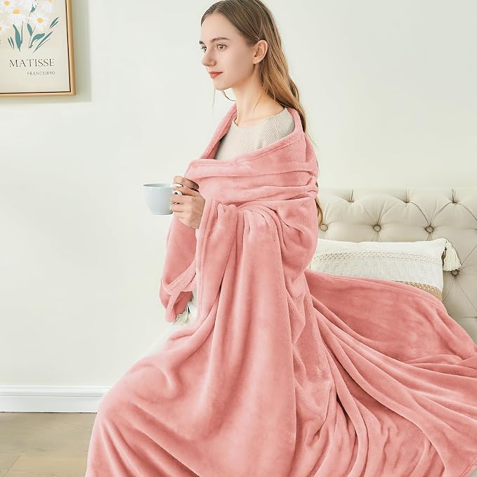BEDELITE Fleece Blanket Twin Size Pink Throw Blankets - Image 5