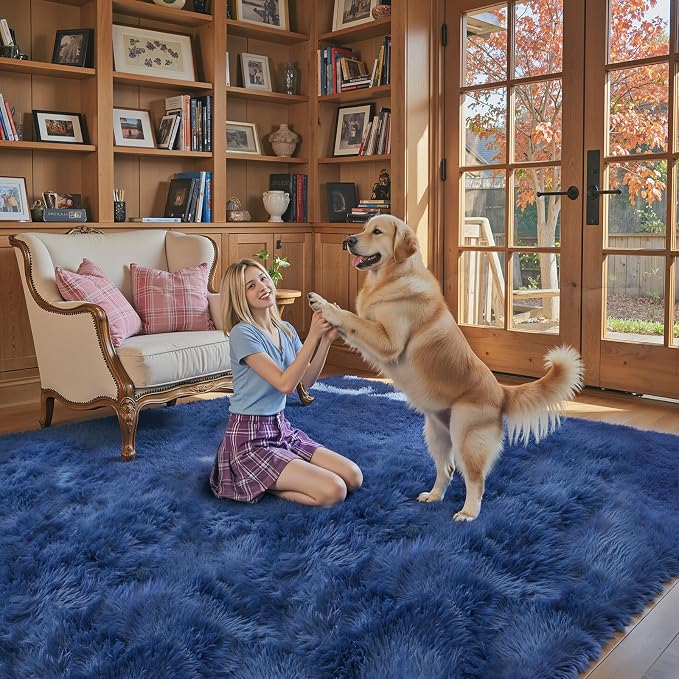 Area Rugs 9x12 Living Room, Shaggy Carpet Soft Plush Furry Bedside Rug Large - Image 7