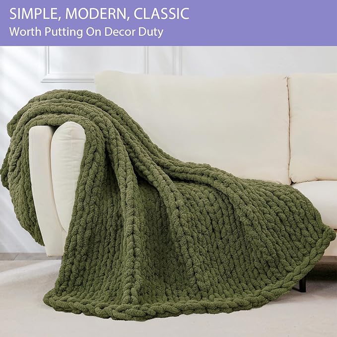 Bigacogo Chunky Knit Throw Blanket - Image 4