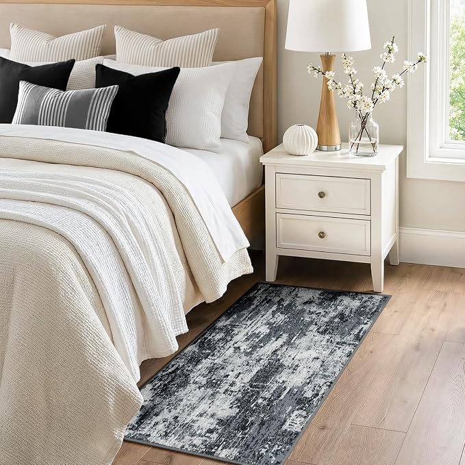 Washable Area Rugs 2'x4' Non-Slip Modern Abstract Soft - Image 2