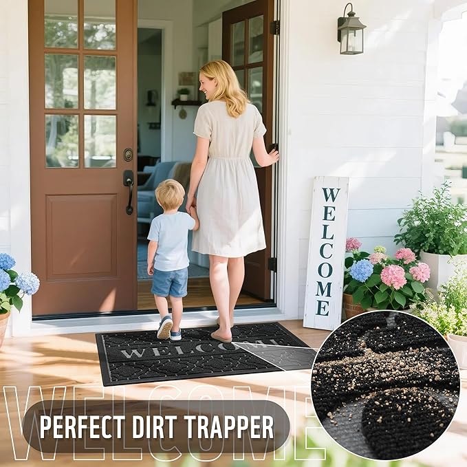 Yimobra Welcome Mat Outdoor Indoor, All-Season Waterproof Front Door Mat - Image 4