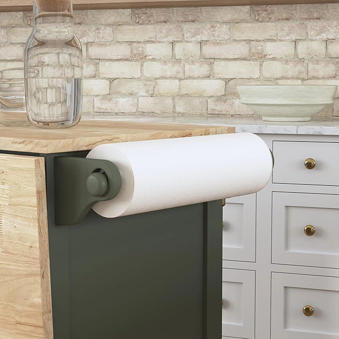 Homestyles Mobile Kitchen Island Cart with Wood Top and Dropleaf Breakfast Bar, 18" D x 53.5" W x 36" H, Green
