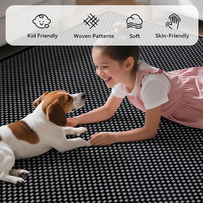 YDKGL 2x3 ft Indoor Door Mat Entryway Rug Non Slip Boho Woven Washable Small - Image 4