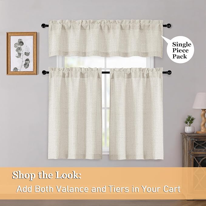 OWENIE Natural Valances for Windows 1 Pcs 20 Inch Length, Light Filtering - Image 6