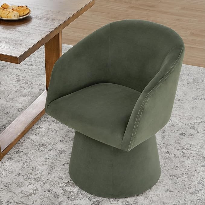 Swivel Dining Chairs Modern Accent Armchair Side Deskchair for Diningroom Vanity Bedroom Livingroom Reading Room,Green,4 Box