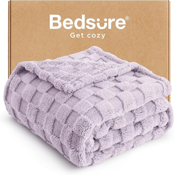 Bedsure GentleSoft Lavender Fog Throw Blanket by BEDSURE