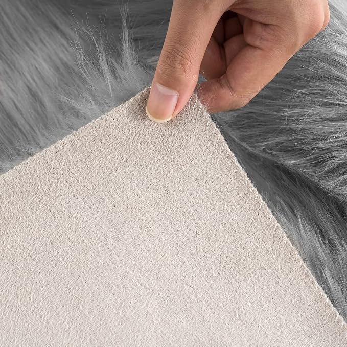 Ciicool Ultra Soft Faux Sheepskin Fur Rug Fluffy Rug - Image 5