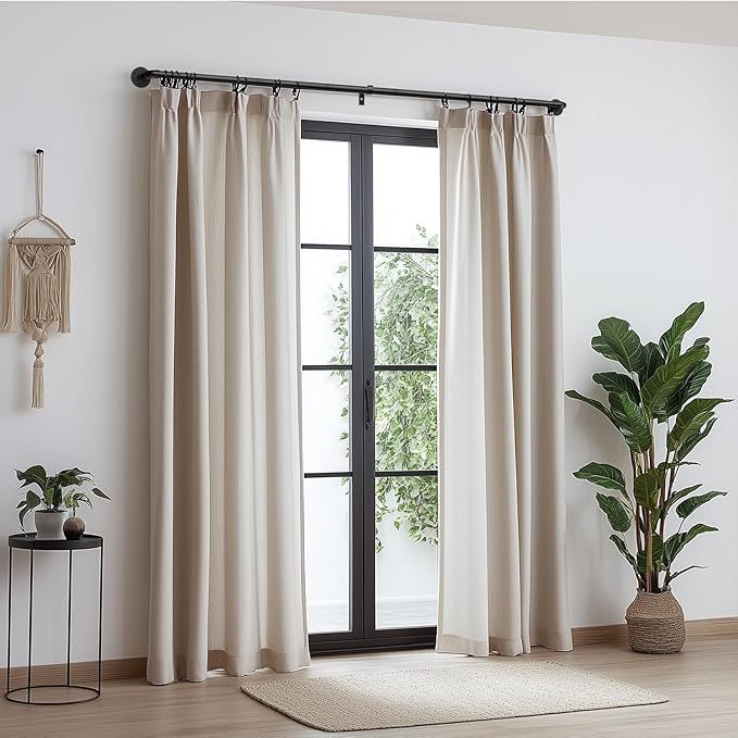 Zeerobee Curtain Rods for Windows 32 to 72, 1 Inch Industrial Wrap Around Black - Image 2