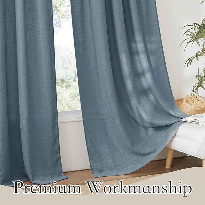 RYB HOME Long Linen Curtains 96 inches Long - Image 5