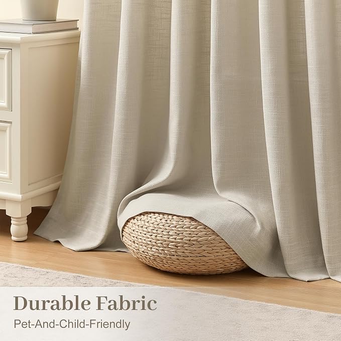 IVAPUPU Pinch Pleated Curtains 90 Inch Long 2 Panels - Image 3