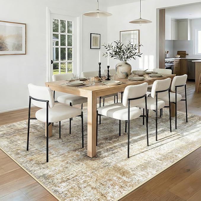 Washable Area Rugs 9'x12' Non-Slip Modern Abstract Soft - Image 3