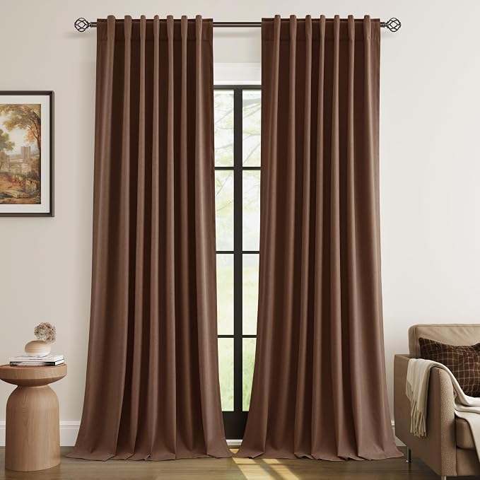 Guken 100% Blackout Curtains 102 Inch Length 2 Panels Set by Guken