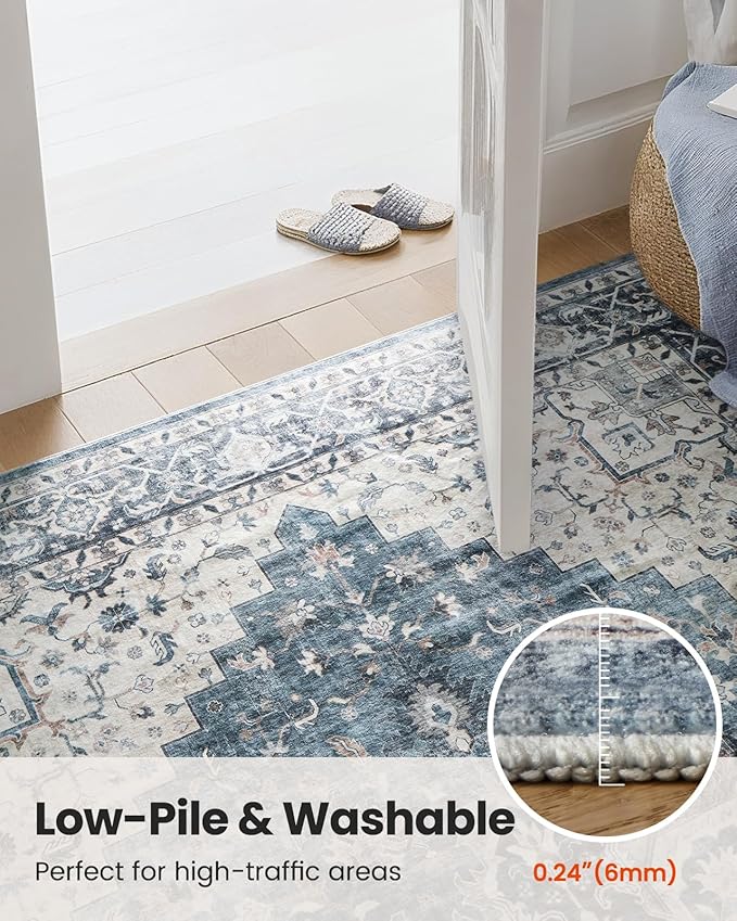 AMADA HOMEFURNISHING 2x3 Washable Area Rug, Low-Profile Entryway Rug - Image 5