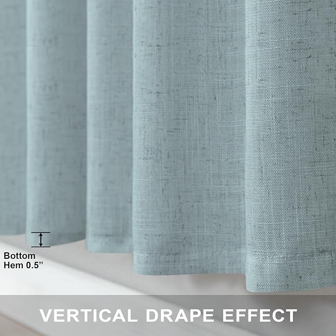 Seafoam Curtains 38 Inch Wide for Small Window 2 Panels Back Tab Rod Pocket - Image 7