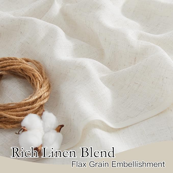 RYB HOME Bathroom Linen Blend Curtains - Image 6