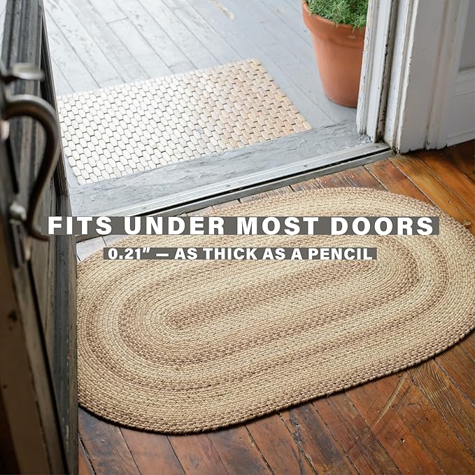 Homespice Cookie Dough Jute Braided Runner Rug 22x72 - Farmhouse Style Brown Rug Runner for Country Decor