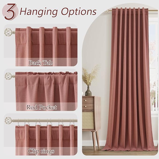 Guken 100% Blackout Curtains 63 Inch Length 2 Panels Set - Image 6