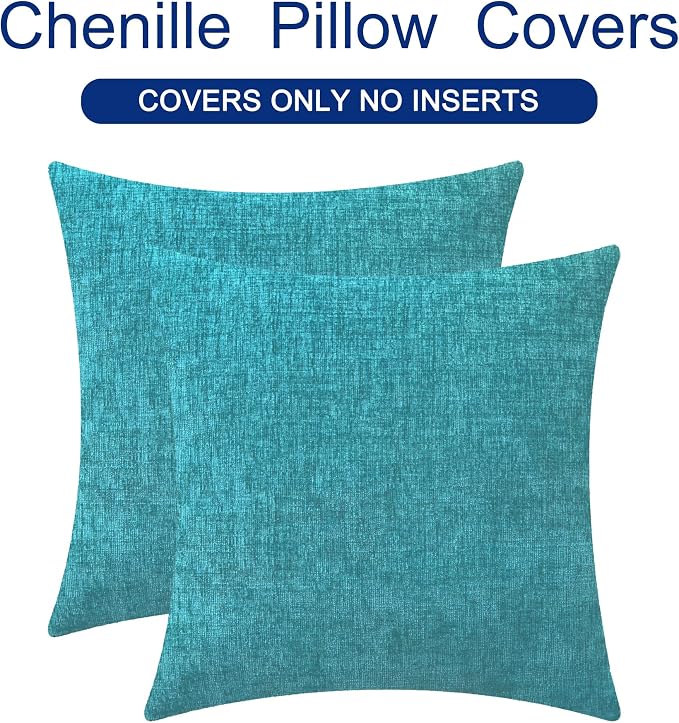 CaliTime Throw Pillow Covers Decorative 22 X 22 Inches Pack of 2 Cozy Chenille - Image 6