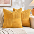 Fancy Homi 2 Packs Gold Yellow Big Decorative Throw Pillow Covers 24x24 Inch by Fancy+Homi