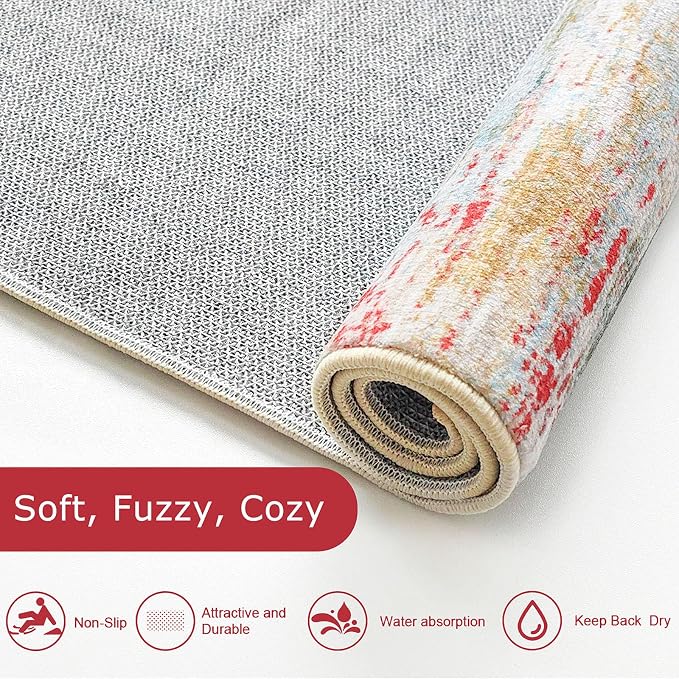 KOZYFLY Washable Area Rug 5x7 Modern Ombre Thin Rugs - Image 6