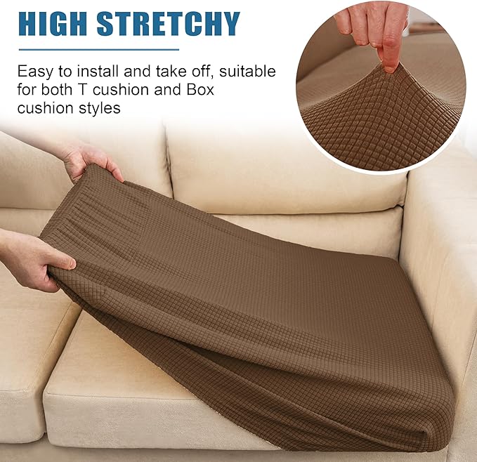 Water Resistant Couch Cushion Covers Stretch Sofa Seat Slipcover - Image 5