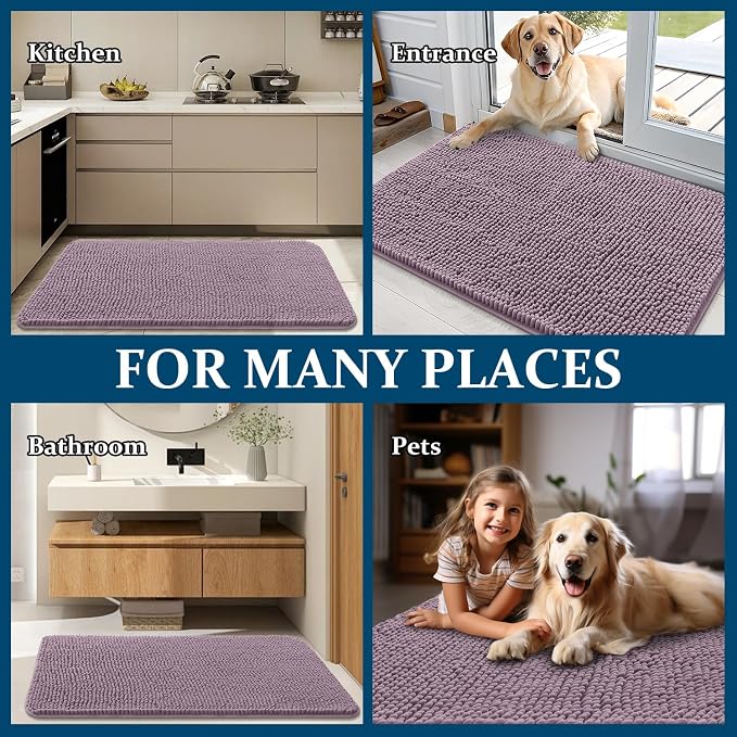 OLANLY Dog Door Mat for Muddy Paws 59x35, Absorbs Moisture and Dirt, Absorbent - Image 8