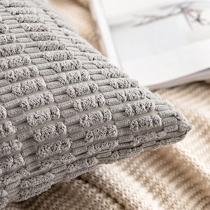 MIULEE Pack of 2 Corduroy Decorative Throw Pillow Covers 18x18 Inch Soft Boho - Image 3