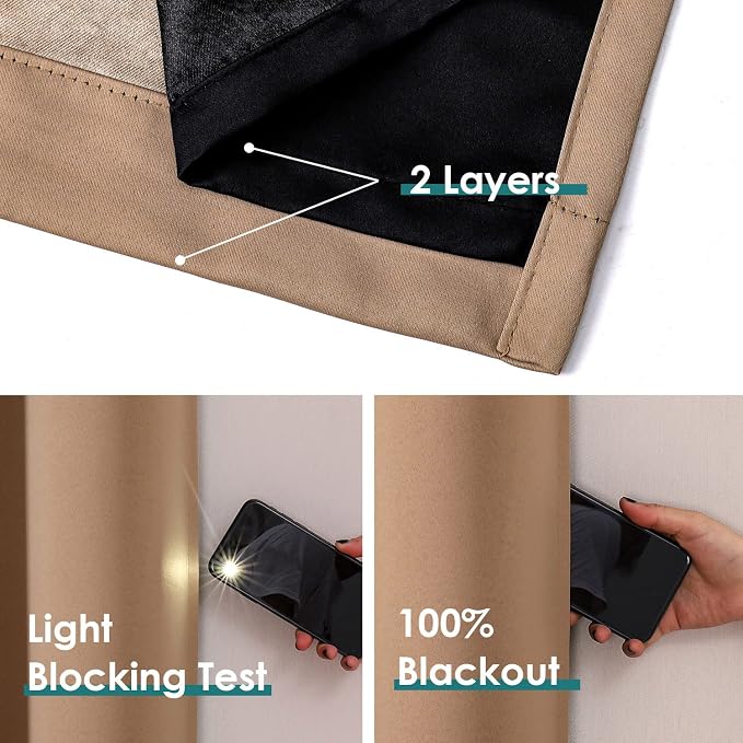 ChrisDowa 100% Blackout Curtains 84 inch Long - Image 4