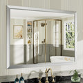 48x36 Inch Silver Bathroom Mirror for Wall, Thick Metal Framed Rectangle Mirrors for Over Sink, Bedroom, Living Room, Entryway, Anti-Rust, HD Tempered Glass