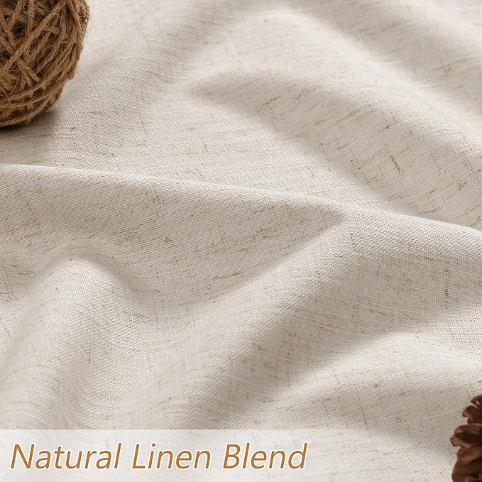 Guken 100% Blackout Linen Curtains 126 Inch Length 2 Panels Set - Image 5