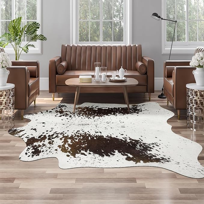 AROGAN White 6×7.2 Feet Faux Cow Print Rug Large by AROGANAREARUG