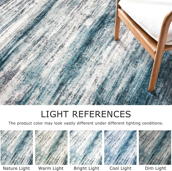 KOZYFLY Modern Abstract Kitchen Runner Rug, 2x10 Washable Rug Runner Non-Slip - Image 4