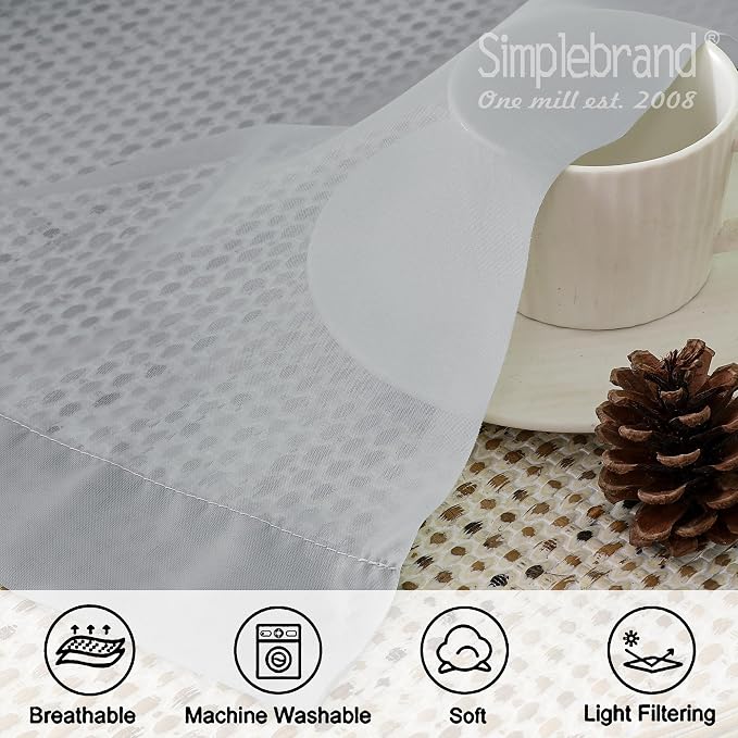 Simplebrand Light Grey Sheer Curtains 84 Inches Long, Light Filtering Rod - Image 7