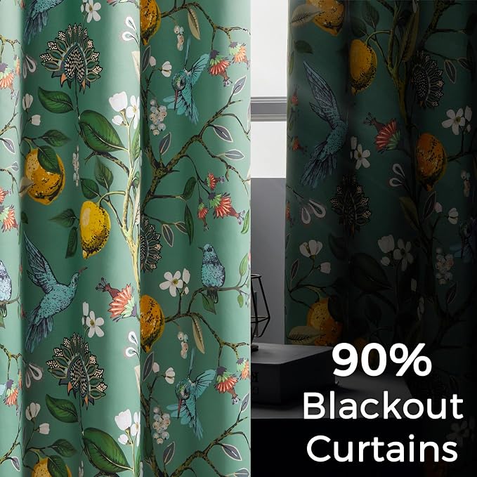 Topfinel Floral Two Pages Curtains 84 Inches Long Drapes, Vintage French - Image 4