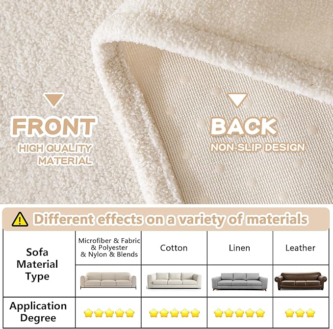 MYSKY HOME White Couch Cover for Dogs Washable Pet Couch Cover Furniture Protector Cover Non Slip Soft Couch Sofa Cover, Love Seat Couch Covers, Sofa Covers Washable, 71" x 102"