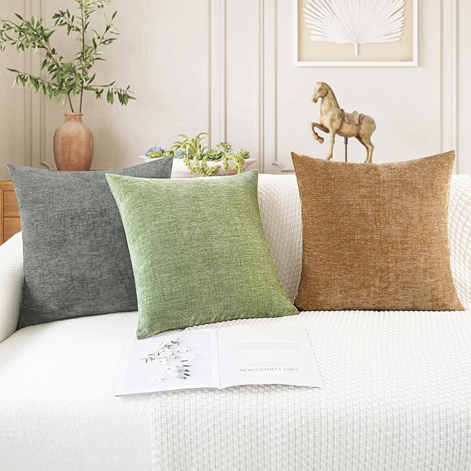 CaliTime Throw Pillow Covers Decorative 12 X 20 Inches Pack of 2 Cozy Chenille - Image 5
