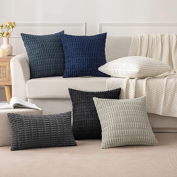 MIULEE Pack of 2 Corduroy Decorative Throw Pillow Covers 20x20 Inch Soft Boho - Image 3