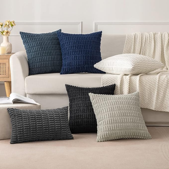 MIULEE Pack of 2 Corduroy Decorative Throw Pillow Covers 18x18 Inch Soft Boho - Image 3