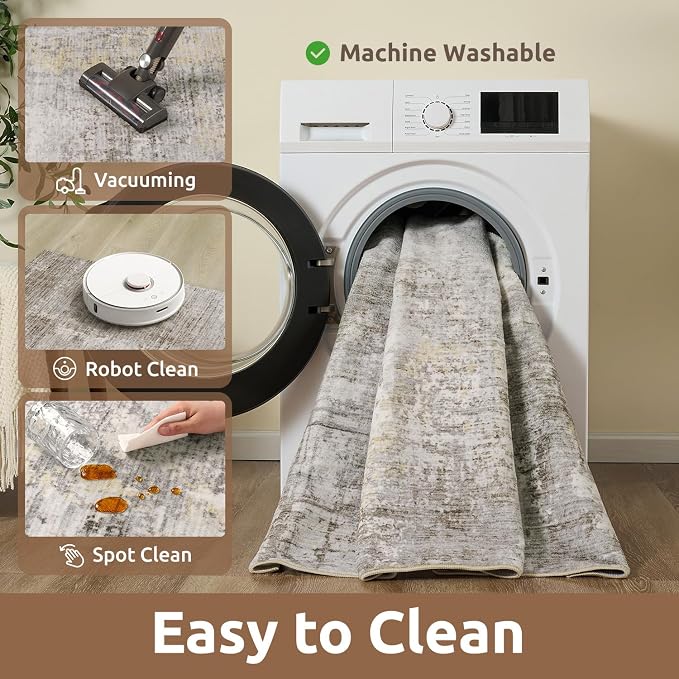 2 x 3 Small Area Rug Indoor Entryway Rug Machine Washable Non Slip Low Pile - Image 6