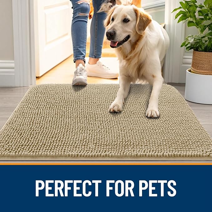 OLANLY Dog Door Mat for Muddy Paws 47x32, Absorbs Moisture and Dirt, Absorbent - Image 6