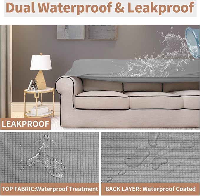 Easy-Going 100% Waterproof Couch Cover, Dual Waterproof Sofa Cover, Stretch - Image 4